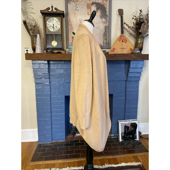 Chicos Size 2 US L 12/14 Tank Open Cardigan Sweater Set Camel Beige Sequin 2pcs - Picture 4 of 16